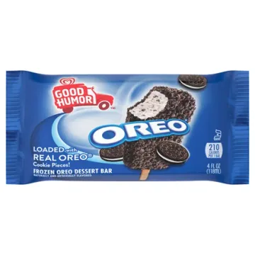 Good Humor Oreo frozen dessert bar loaded with real Oreo pieces
