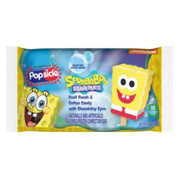 Popsicle SpongeBob SquarePants fruit punch and cotton candy bar