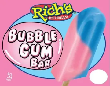 Rich's Bubble Gum bar in pink and blue