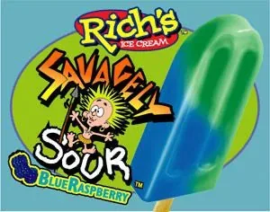 Rich's Savagely Sour blue raspberry pop